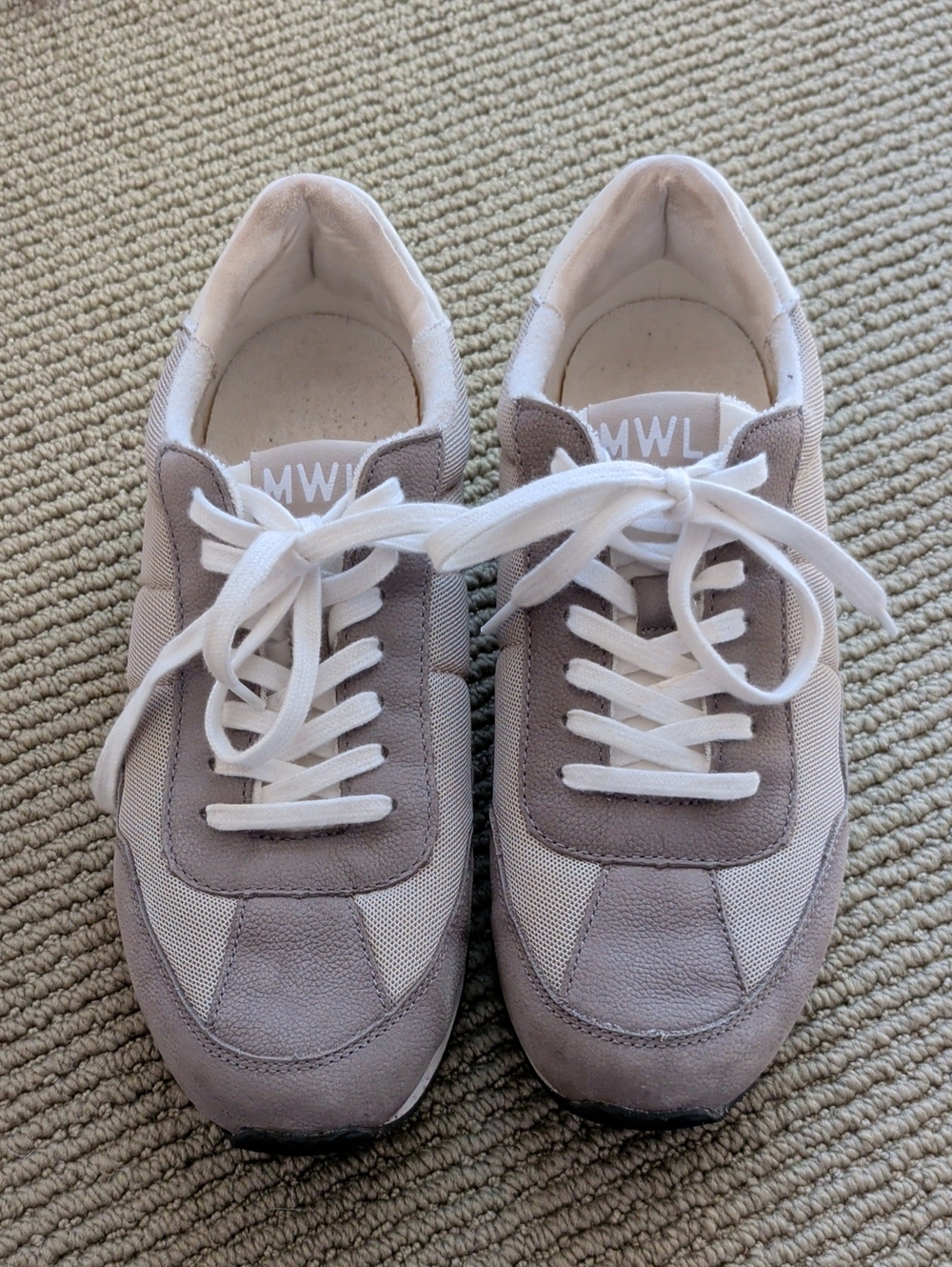 Madewell Two-Tone Gray and White Lace-Up Sneakers